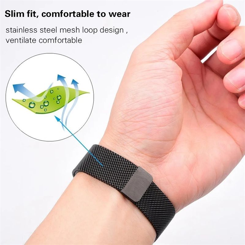 Pasek Milanese do Xiaomi Band 9 Active Metalowa pętla Bransoleta z etui Stal nierdzewna Pasek na nadgarstek do Xiaomi Smart Band 9 Active_voghion.com