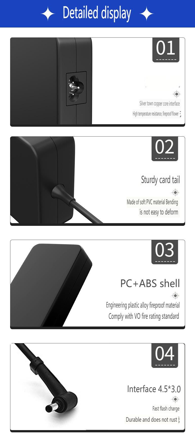 180-W-Netzteil, geeignet für ASUS-Laptops, 19,5 V, 9,23 A, Ladegerät mit 4,5 x 3,0 mm Spitze, kompatibel mit ASUS ROG Zephyrus G14/G15, TUF Dash F15_voghion.com