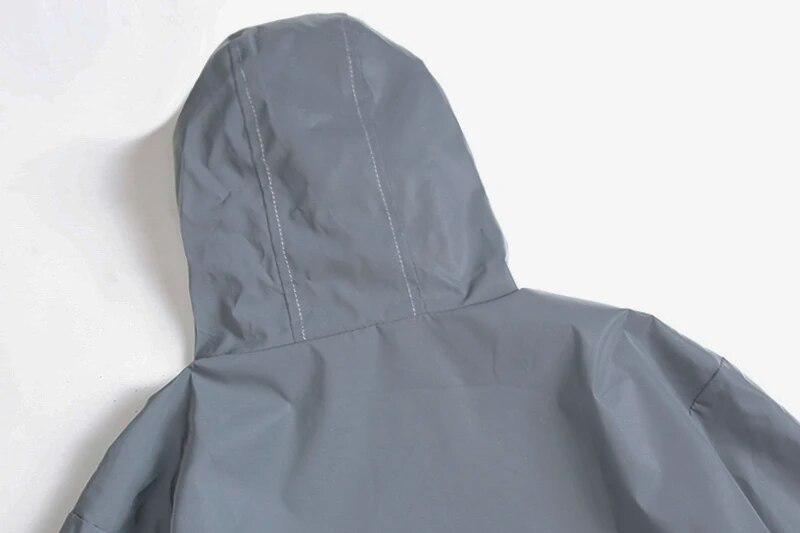 NUOVE TAGLIA Giacche riflettenti notturne in doppio tessuto Giacca a vento con cappuccio Uomo Hip Hop Ballerino Impermeabile Cerniera Cappotti Capispalla_voghion.com