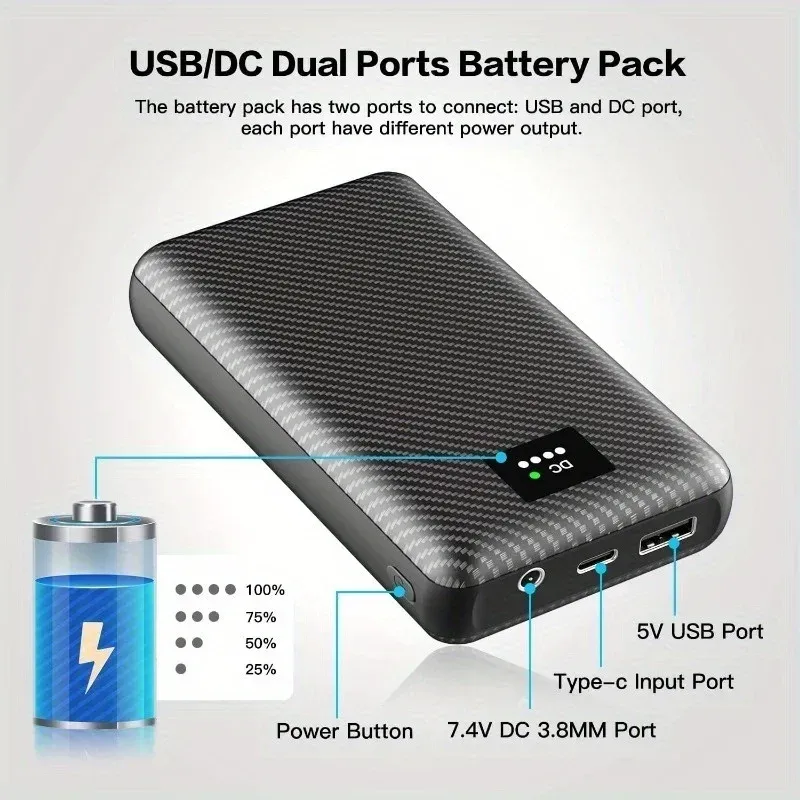 30000mAh Tragbare Powerbank Mobile Versorgung Für Weste Jacke Handschuhe Elektrische Heizung Ausrüstung DC Power Bank_voghion.com