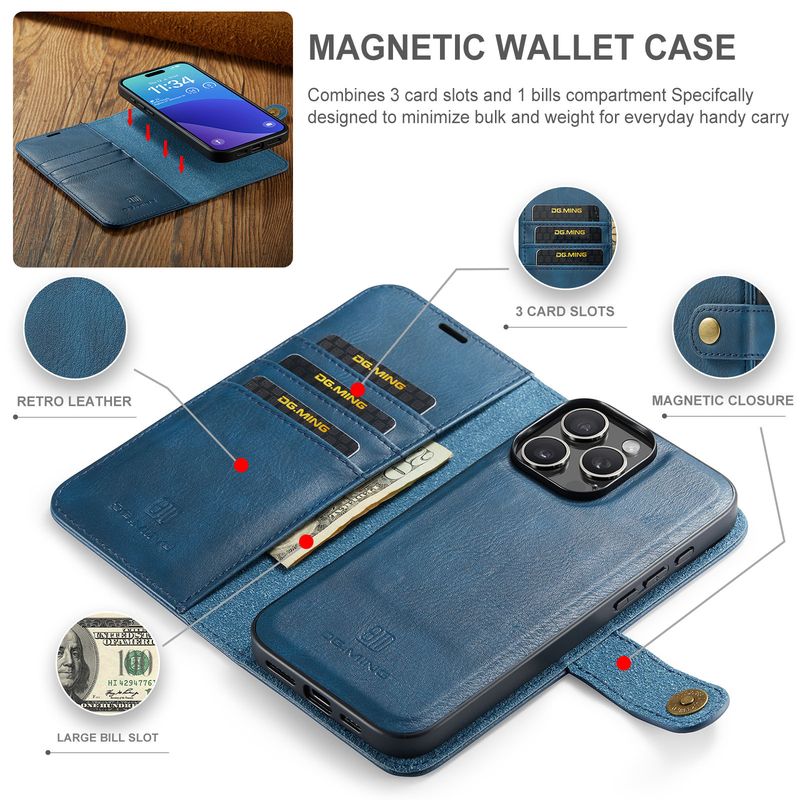 Suitable for iPhone16 Pro Max magnet split mobile phone leather case iPhone15 Pro Max protective case_voghion.com