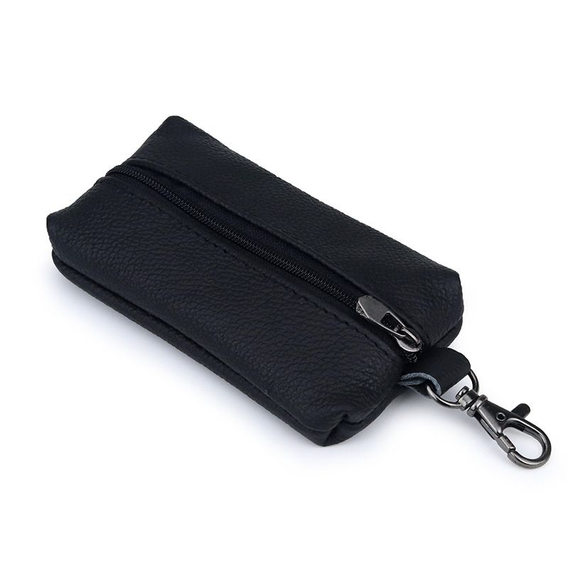 Key Bag Women Genuine Leather Large Capacity Multifunctional Solid Color Men Car Vertical Zipper Home Storage Coin Purse_voghion.com