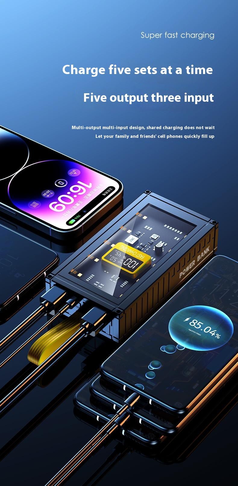 50000 mAh mit 20 W PD 120 W Schnelllade-Powerbank, externer Akku, geeignet für verschiedene Modelle_voghion.com