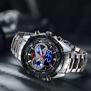 Men's Watches Men's Sports Double-display Electronic Watch Alarm Clock Luminous Shi Ying Waterproof Watch_voghion.com