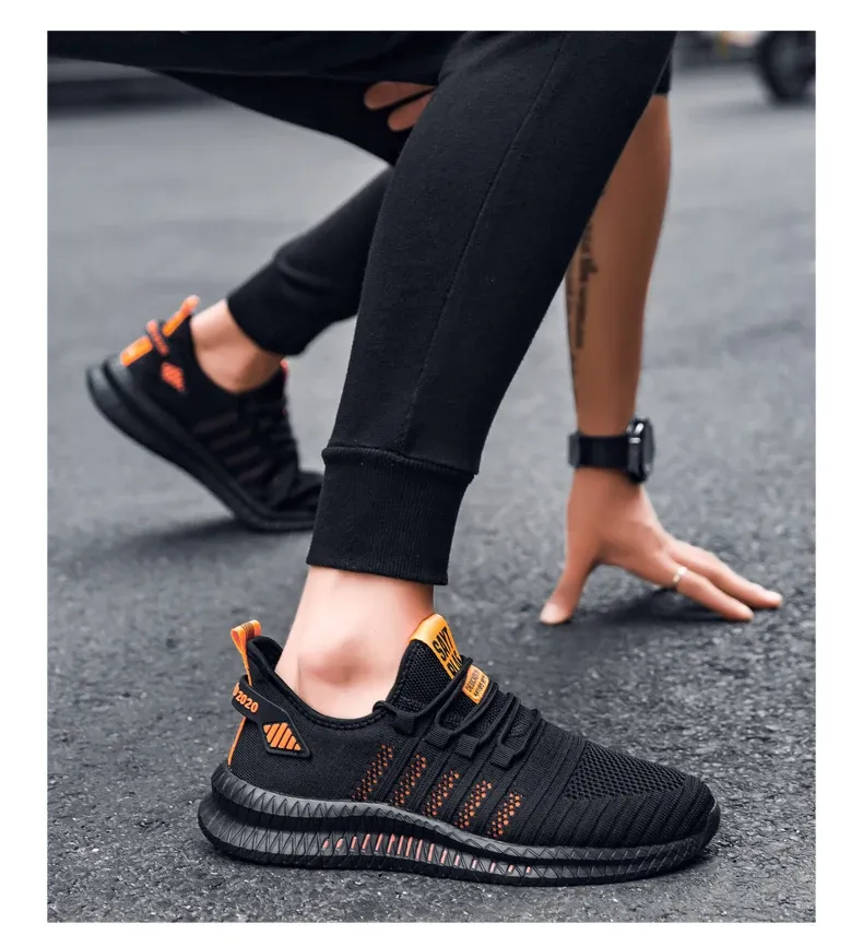 Scarpe da ginnastica estive da uomo, in rete, traspiranti, da corsa, leggere, antiscivolo, sportive, da tennis, da uomo, di grandi dimensioni, con suola morbida._voghion.com