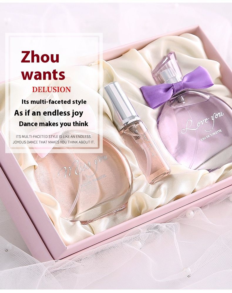 2024 New Perfume Women's Set Fresh and Persistent Flower and Fruit Fragrance Charming Fragrance Student Gift Perfume Gift Box_voghion.com