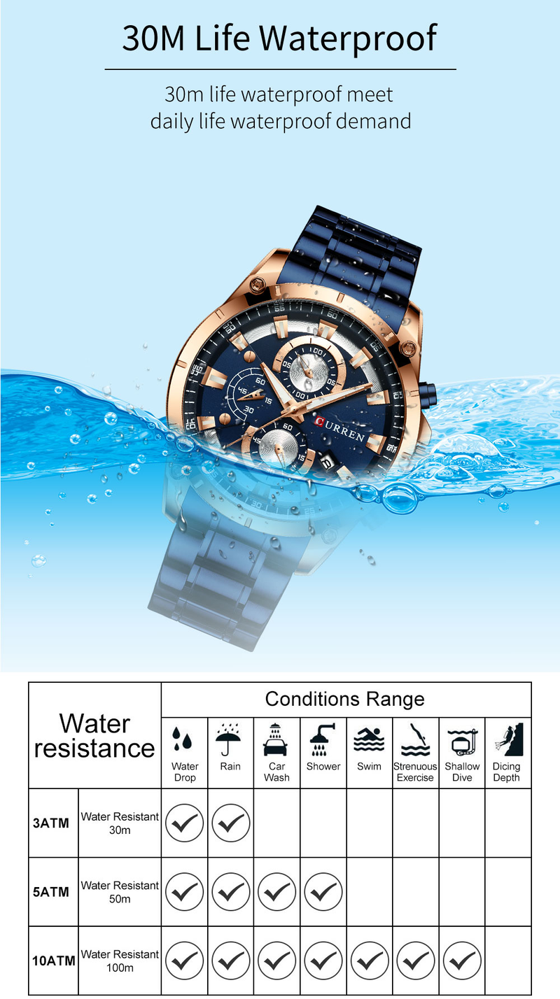 CURREN Mens Watches Fashion Top Brand Luxury Business Automatic Date Watch Men Casual Waterproof Watch Relogio Masculino+Box_voghion.com