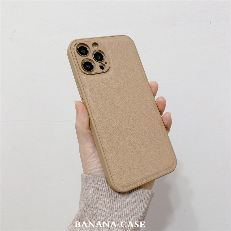 Mobile phone case Autumn and winter simple leather suitable for 15promax Apple 12promax mobile phone case iPhone11/12/14pro_voghion.com