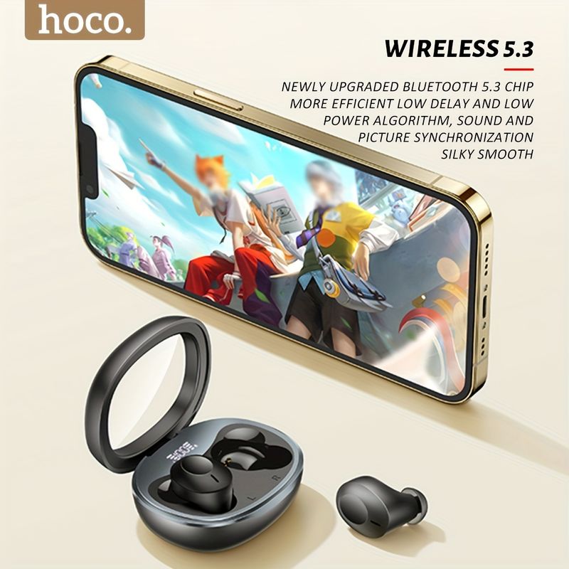 HOCO EQ3 Neue Upgrade-Ohrhörer mit Geräuschunterdrückung, kabelloses 5.3-Headset, Gaming-Ohrhörer mit geringer Latenz, Ohrhörer mit HD-Musiksound, Ohrhörer zum 7-stündigen Genießen,_voghion.com