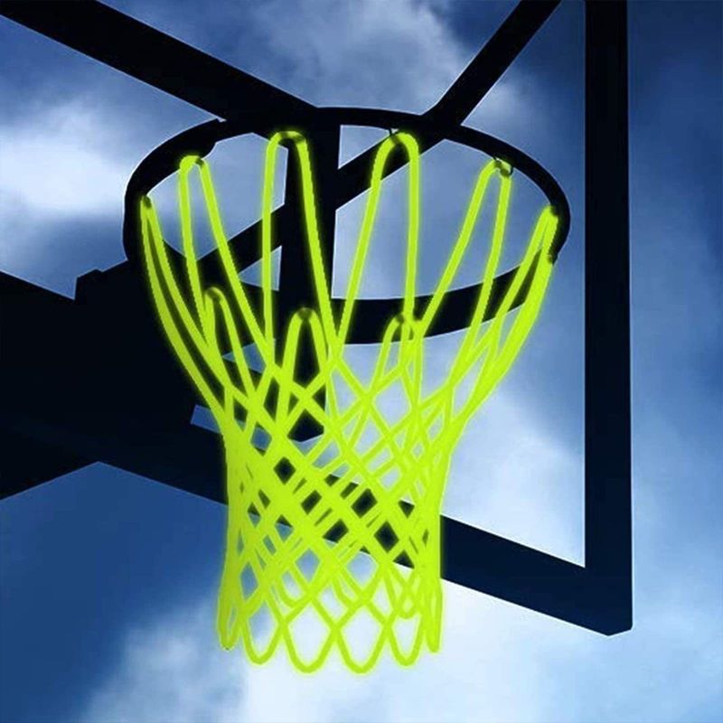 Outdoor luminous basketball net portable bold 12 circle standard size sports nylon luminous basketball net_voghion.com