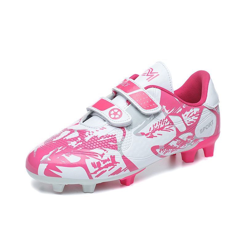 Scarpe da calcio con tacchetti spezzati, lunghe, da donna, per bambini, ragazzi e allenamento, per la scuola elementare e le ragazze, con nastro magico._voghion.com