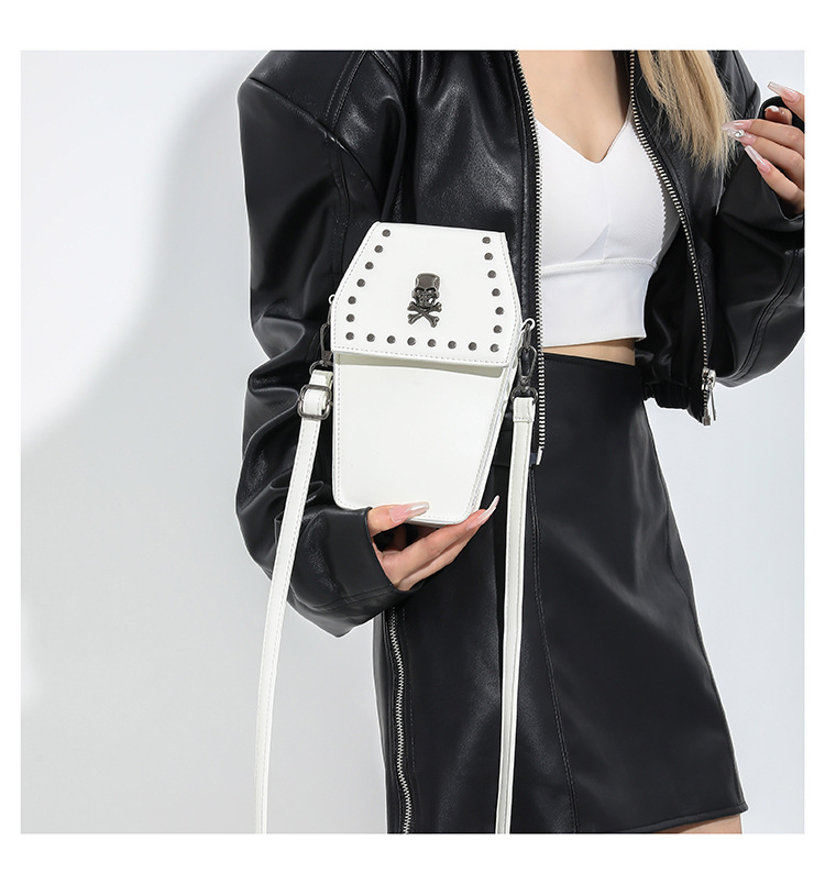 Borsa da donna in stile europeo e americano nuova borsa da bara gotica Borsa a tracolla mobile con personalità per decorazione unghie alla moda_voghion.com