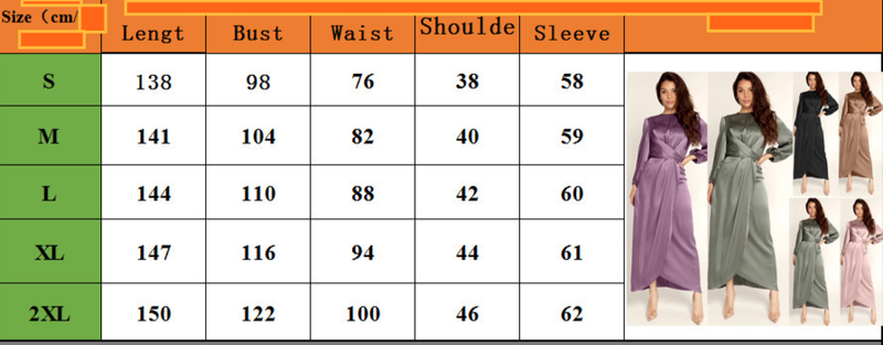 Women's soft waist dress Dubai satin maxi dress_voghion.com