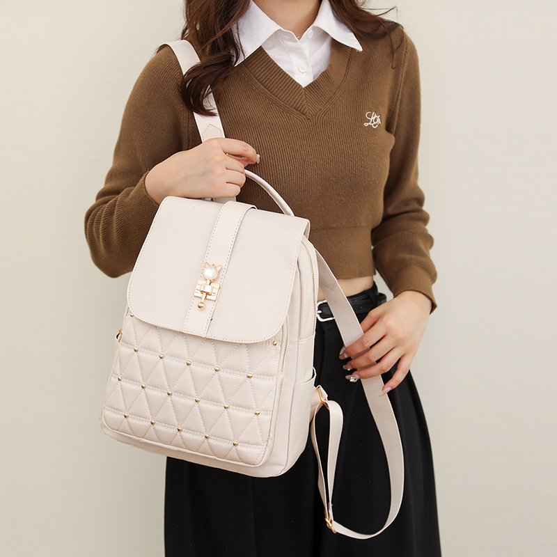 Backpack female tide casual simple large-capacity students backpack travel small backpack_voghion.com