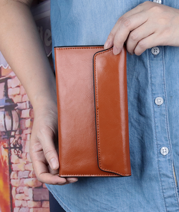 Εξαιρετικά λεπτό γυναικείο πορτοφόλι μεγάλης χωρητικότητας, μοντέρνος, απλός και πολυλειτουργικός γυναικείος συμπλέκτης_voghion.com