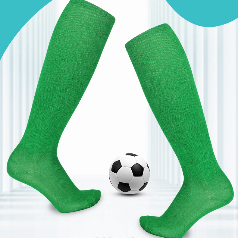 Calcetines de fútbol de entrenamiento altos de color sólido Calcetines deportivos profesionales para hombre Calcetines de balón por encima de la rodilla para hombre_voghion.com