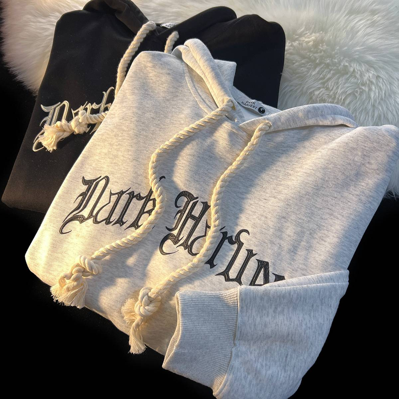 Abbigliamento maschile Oversize Coppia Fiore Grigio Maglione Autunno Donna Lazy Style Bf Plus Velluto Giacca con cappuccio_voghion.com