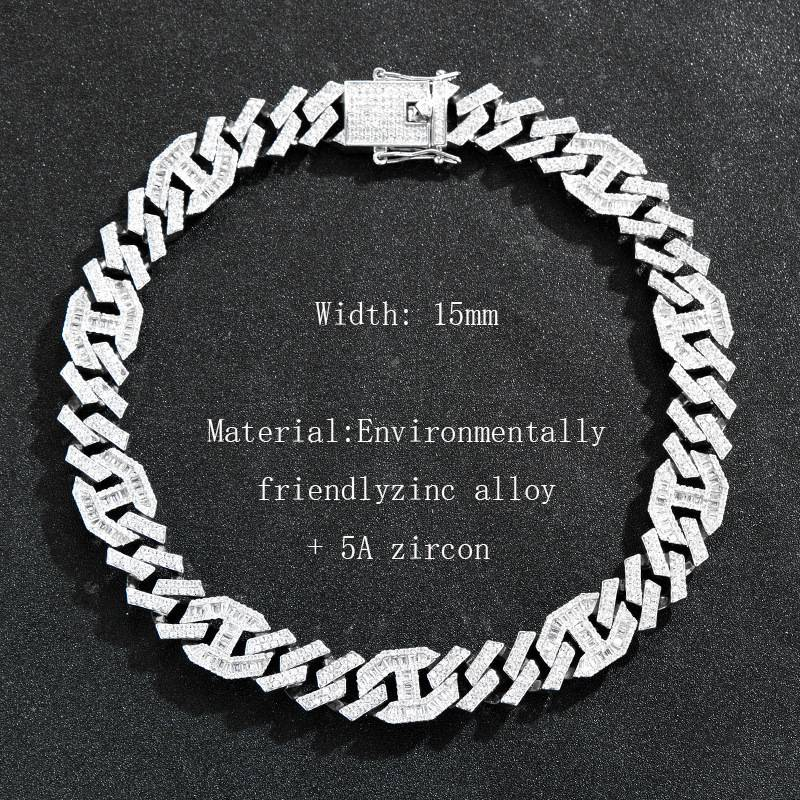 Nei japanesch Schnalle geometresch Diamanten-besatzt kubanesch Kette Perséinlechkeet Strooss All Match Männer a Fraen Accessoiren Nisch Hip Hop Halskette_voghion.com