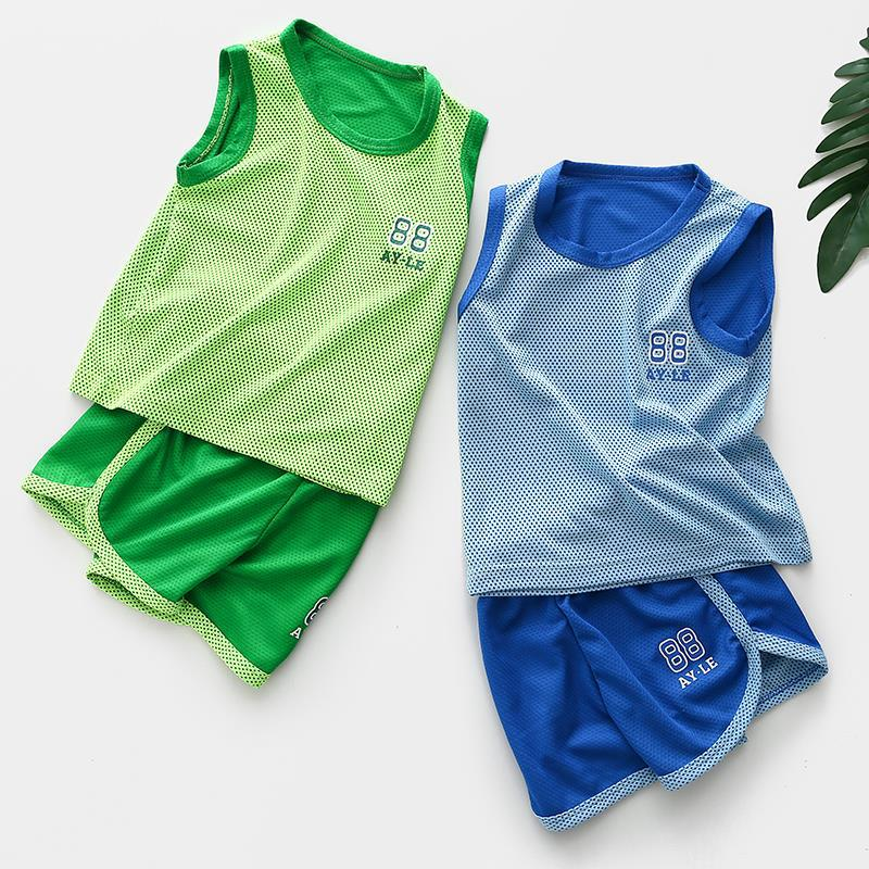 Vêtements pour enfants, uniforme de basket-ball, combinaison à manches courtes, short d'été à manches courtes, vêtements de sport, combinaison deux pièces pour bébé_voghion.com