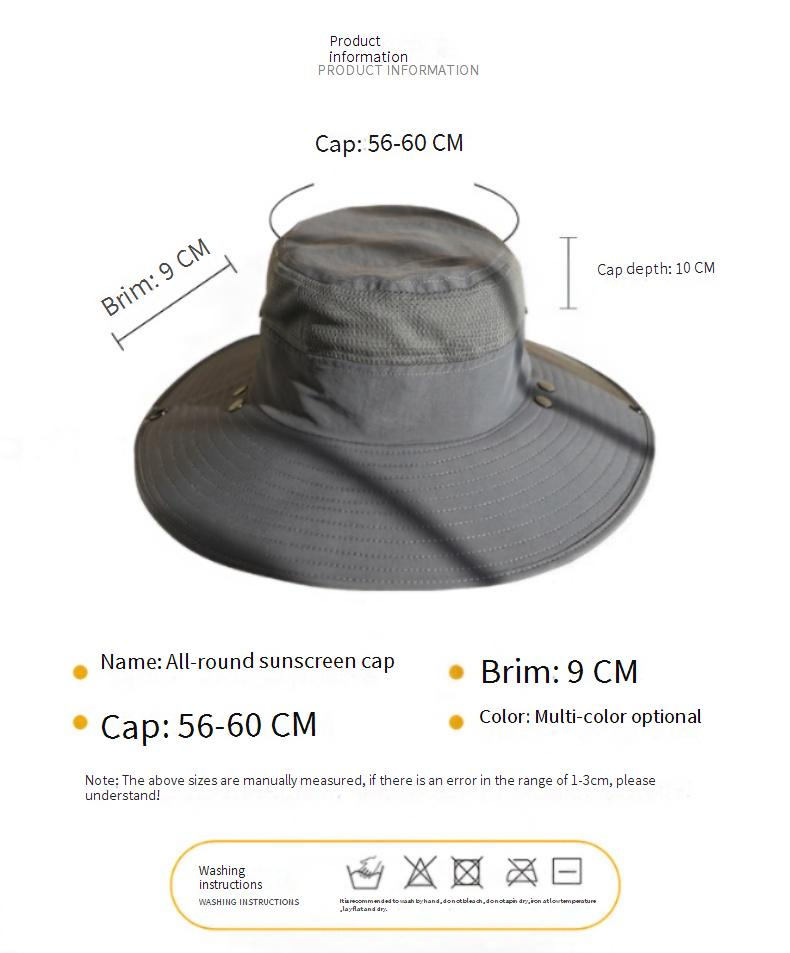 Cappello da sole a copertura totale per uomo - Protezione UPF50+ per viso e collo con zanzariera (antipolvere e traspirante, ideale per pesca/attività all'aperto)_voghion.com