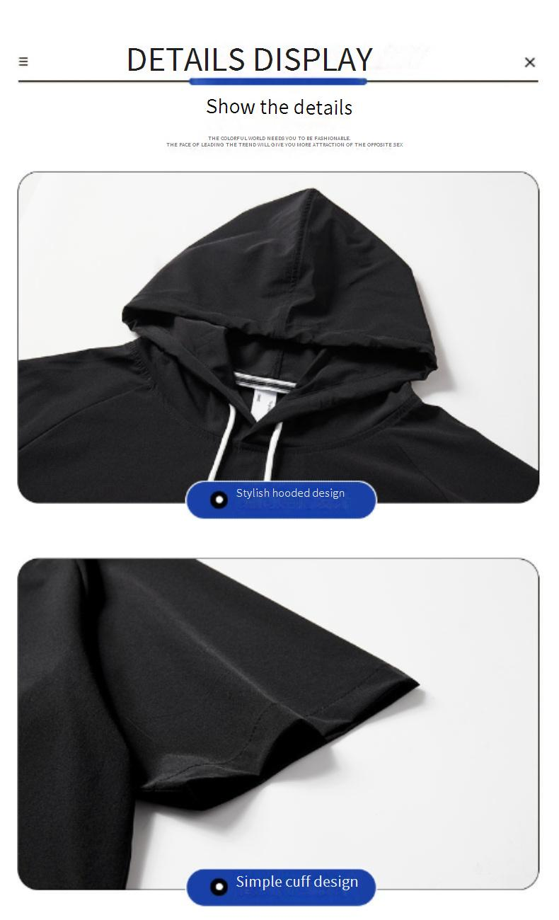 Herenkleding Casual Sportpak Zomer Snel drogend Trekkoord Capuchon Korte mouwen Shorts Trendy Losse Grote Maat Tweedelig Pak_voghion.com