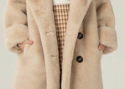 Autumn And Winter New Mink Fur One Piece Suit Coat Mid Length Fur Coat Girls Fur Double Breasted_voghion.com