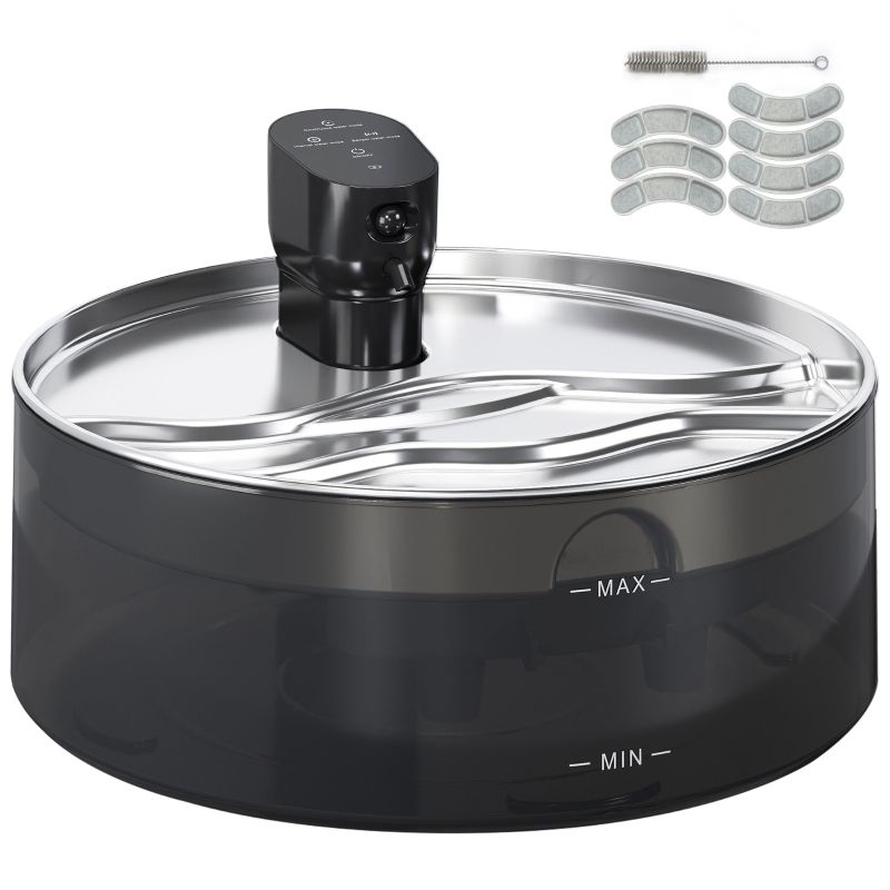 Katzenbrunnen 7L con LED y filtro activo, Edelstahl 30,6x17,2cm_voghion.com