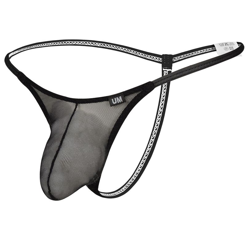 Mesh-Unterwäsche für Männer, transparent, niedrige Taille, nahtlos, T-Rücken, U-Beutel, sexy T-förmige Höschen für Erwachsene, konvex_voghion.com