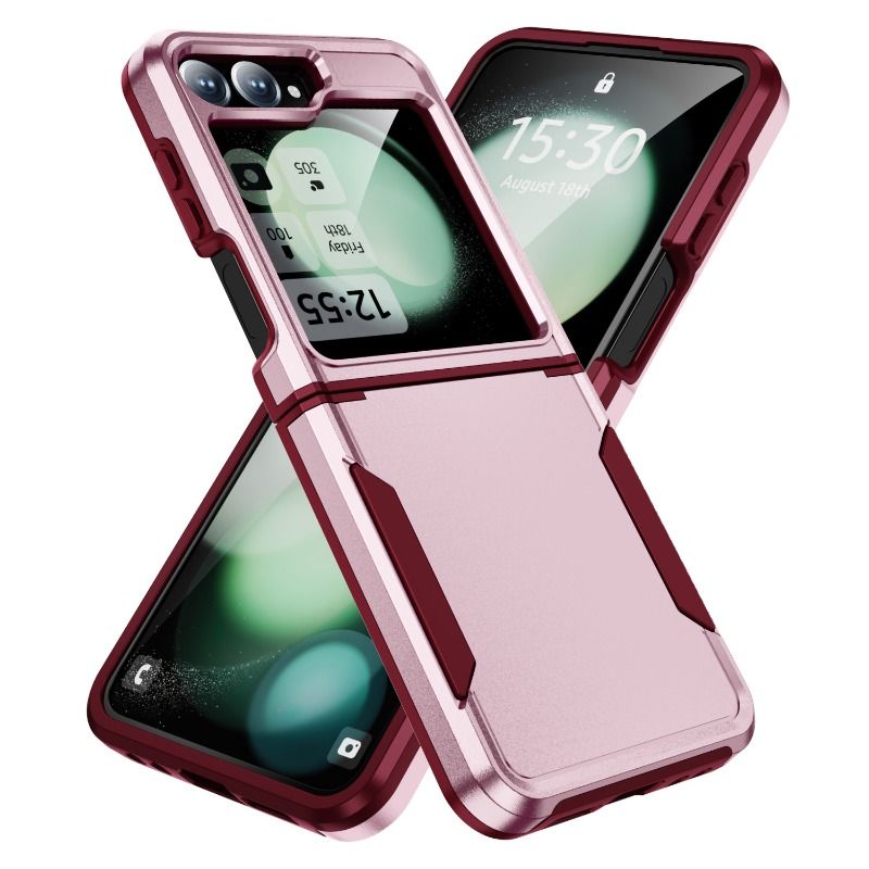 Elektroplatéiert Plastik Hard Shell Telefon Case fir Samsung Galaxy Z Flip 6 5 4 Flip6 Flip5 Flip4 Fall Präventioun Shockproof_voghion.com