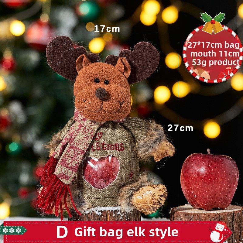 Christmas Applee Bag Barnpresentpåse Julaftonsgodispåse Julgodisinpackningspresentpåse_voghion.com