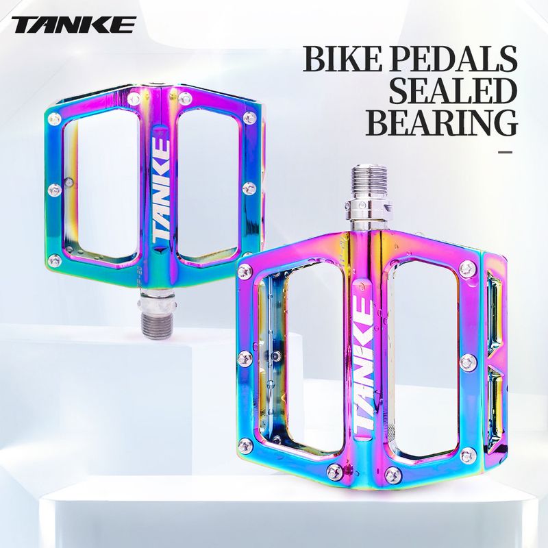 TANKE Vélo de montagne coloré pliable en alliage d'aluminium CNC, grande pédale_voghion.com