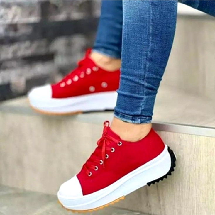 Casual Canvas Skor Damer Sneakers Modeplattform Låg Top Dam Enkelskor Tjocksulade Candy Flats Dam Canvas Skor S0001_voghion.com