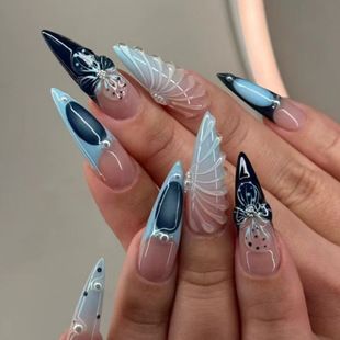 Nails Art & Tools Frosted Golden Autumn Orange Style Long Water Pipe Nail Hot Girl Style Diamond Flower Wear Nail Wholesale Nails_voghion.com