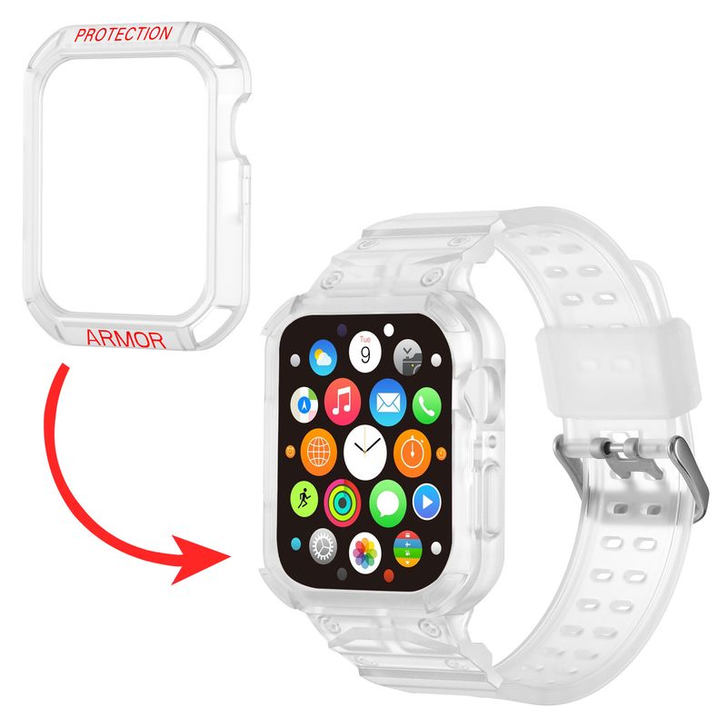 Óraszíjvédő iWatch 40mm 41mm 44mm 45mm sorozathoz, 9, 8, 7, Se, 6, 5, 4, 3, 2 óraszíj és tokkészlet_voghion.com