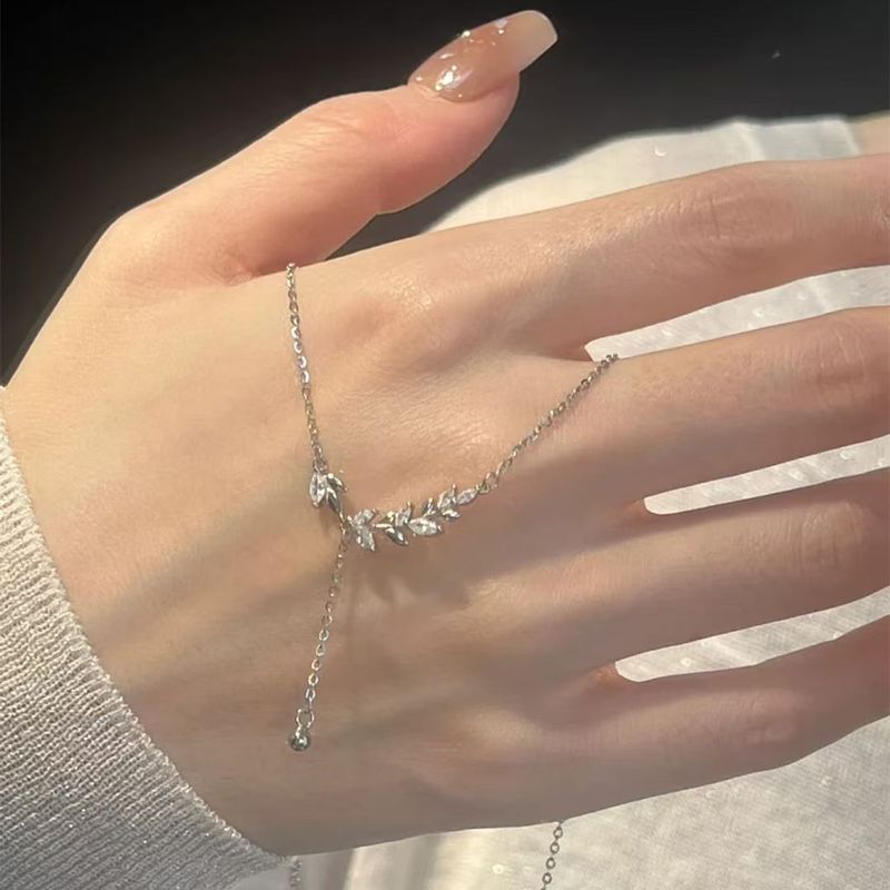 S Pure Silver Safety Necklace For Women, Niche Design, Exquisite And Versatile Temperament, Wheat Tassel Collarbone_voghion.com