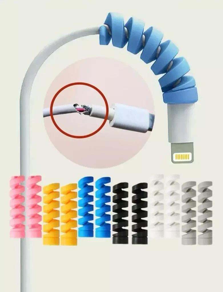 4Pcs Spirale Kabel Protector Ladekabel Draht Organizer Für Telefon Daten Linie_voghion.com