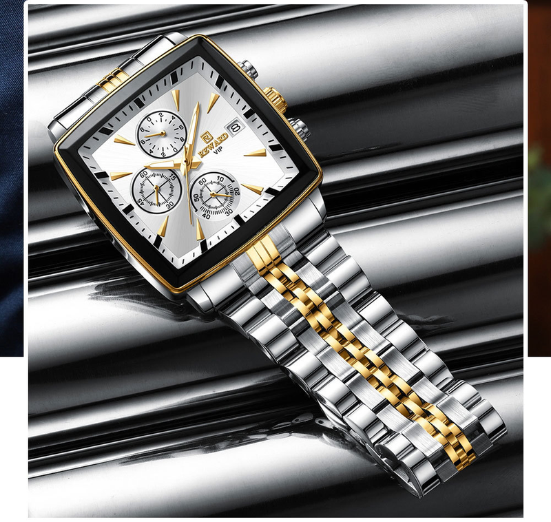New fashion men's high-end intelligent multi-function chronograph business waterproof luminous calendar solid steel strap watch_voghion.com