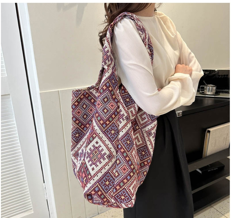 Efterår og vinter nye nationale vind stor kapacitet kvinde taske enkelt skulder armhule bucket taske all canvas taske stor taske_voghion.com