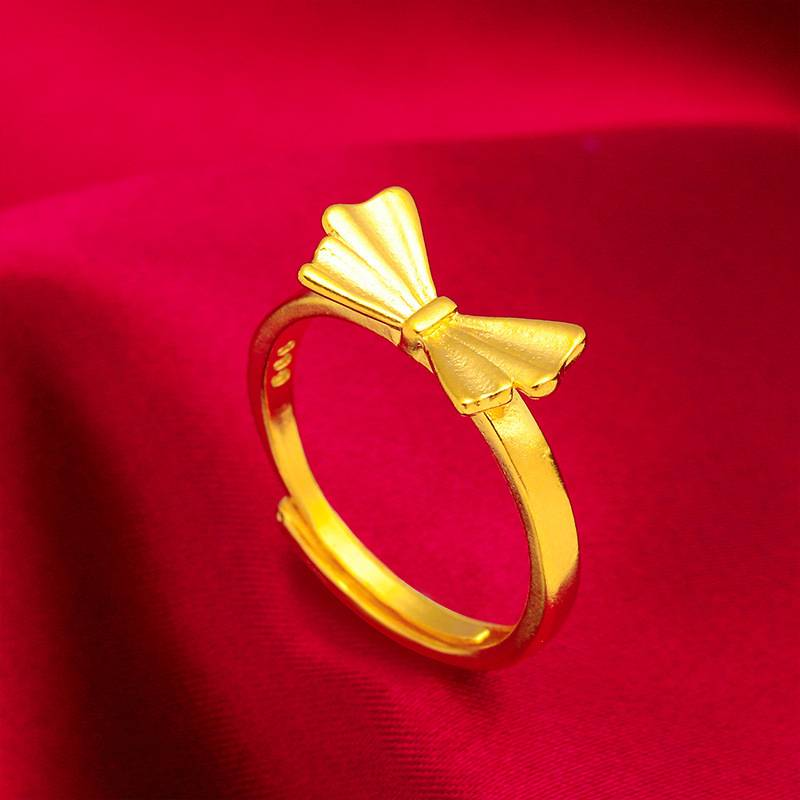 Guldbutik med mässingsförgylld ring sandguldsmycken öppen rosettring för kvinnor långsiktig_voghion.com