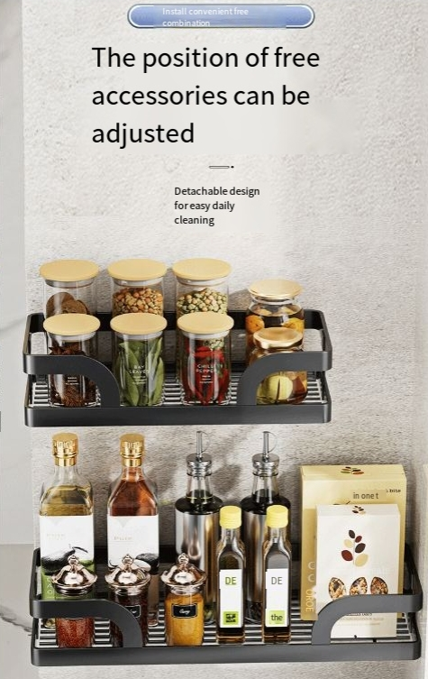Estante de almacenamiento de cocina, estante de almacenamiento sin perforaciones, estante para condimentos montado en la pared, canasta de drenaje para el hogar, artefacto para fregadero_voghion.com