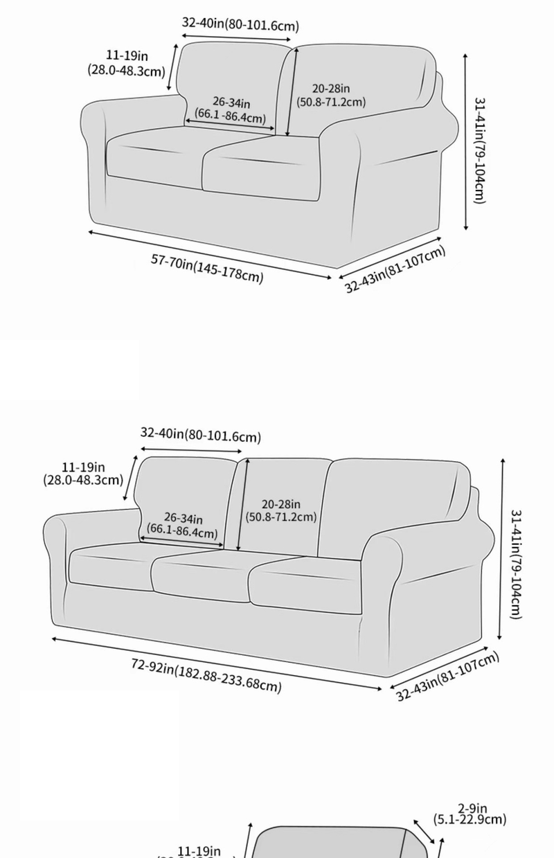 Housse de canapé tout compris en velours de renard argenté ultra doux, coussin de dossier, housse de canapé en velours fendu multi-pièces_voghion.com