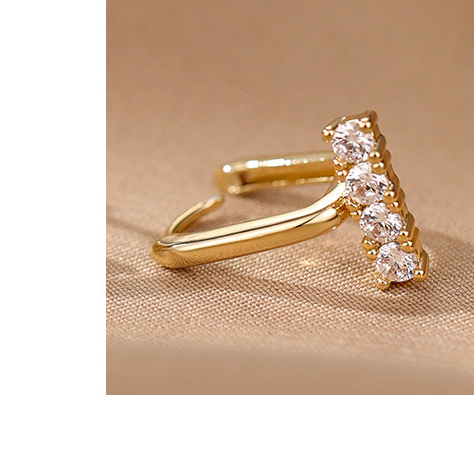 Orecchini in zircone con semplice design di nicchia, orecchini geometrici tempestati di diamanti, piccoli e comodi, non c'è bisogno di togliere gli orecchini quando si dorme_voghion.com