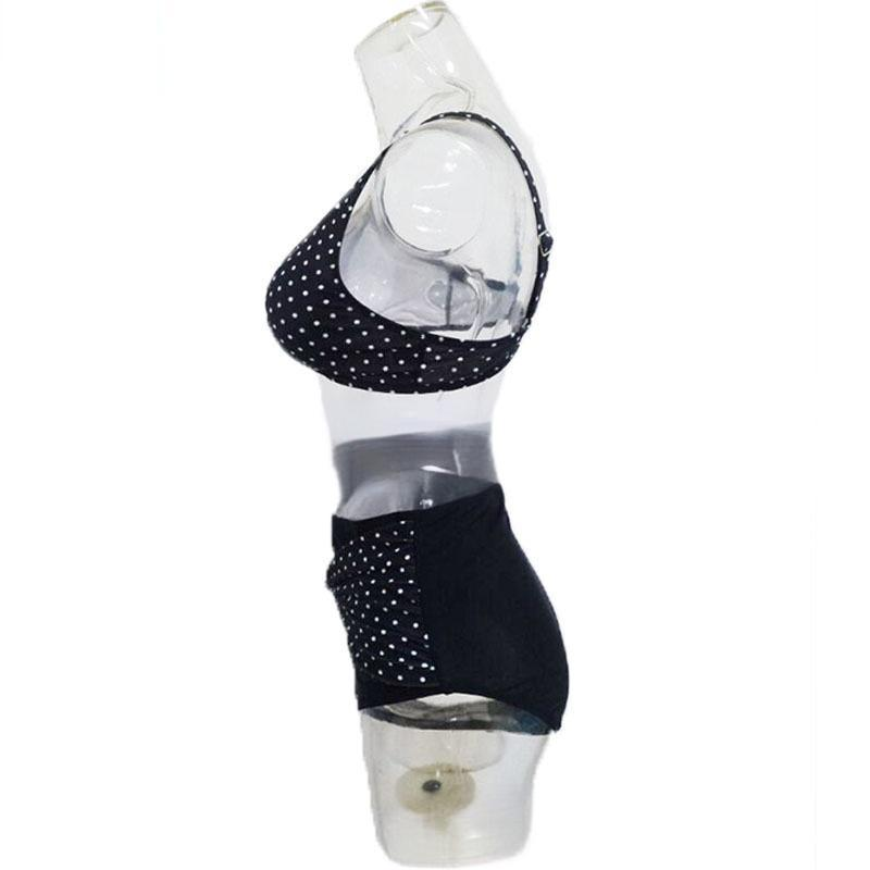Women's Sexy Bikini Set - Polka Dot Print & Adjustable Ties (Plus Size UPF50+ European Fit Black/White/Red)_voghion.com