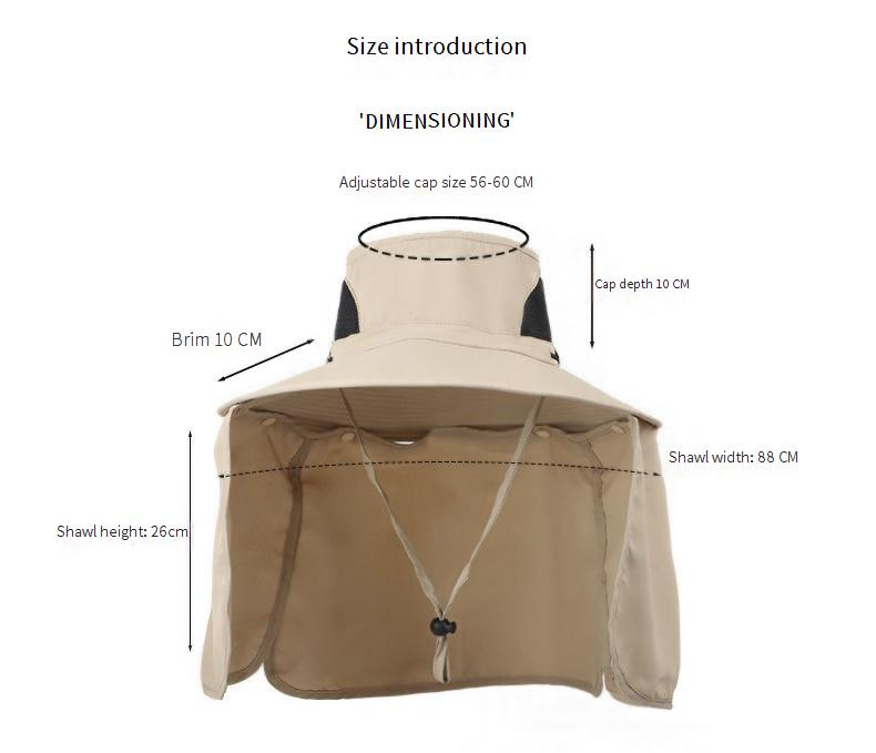 Sonnenhut mit vollständiger Abdeckung und Nackenklappe – LSF 50+ Schutz zum Angeln und Wandern – Atmungsaktives und staubdichtes Design_voghion.com