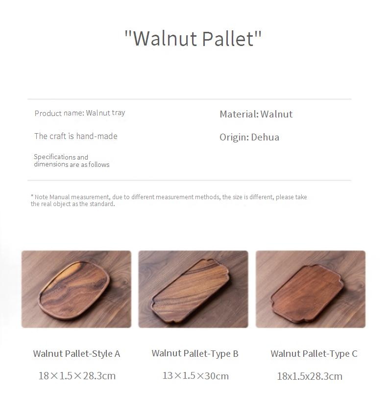 Ensemble de plateaux de service à thé en bois de noyer – Élégant ensemble de style chinois multi-tailles et formes pour la cérémonie du thé, les desserts et les collations_voghion.com