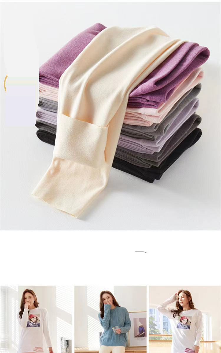 Thermohose aus deutschem Samt für Damen – Winterleggings mit hoher Taille und Fleecefutter, dehnbare, warme Strumpfhose mit elastischer Bauchstütze_voghion.com