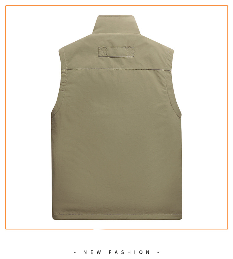 Men's Fleece Vest Winter Warm Reversible Outdoor Casual Jacket With Pockets (Khaki, Black, Gray, Navy, Army Green) - Sizes M To 6XL_voghion.com