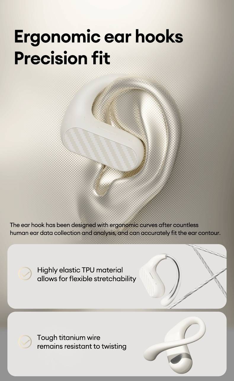 Auricolari originali Lenovo LK41 Bluetooth V5.4, cuffie wireless aperte a conduzione ossea, auricolari sportivi con gancio auricolare e cuffie da corsa_voghion.com