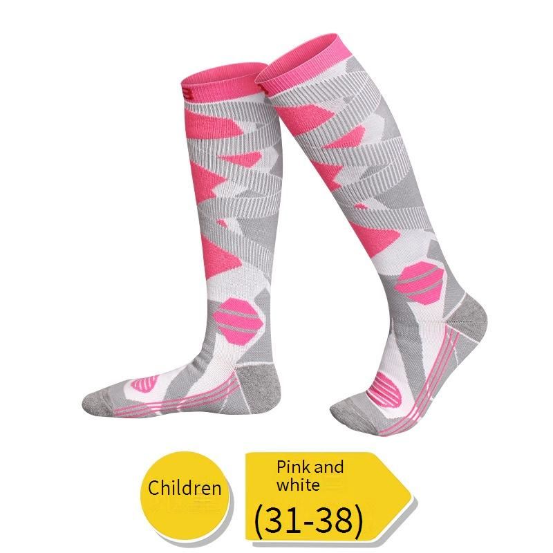 Chaussettes de ski professionnelles pour hommes et femmes - Chaussettes thermiques montantes respirantes avec semelle antidérapante et coussinée pour le snowboard et les sports d'hiver_voghion.com