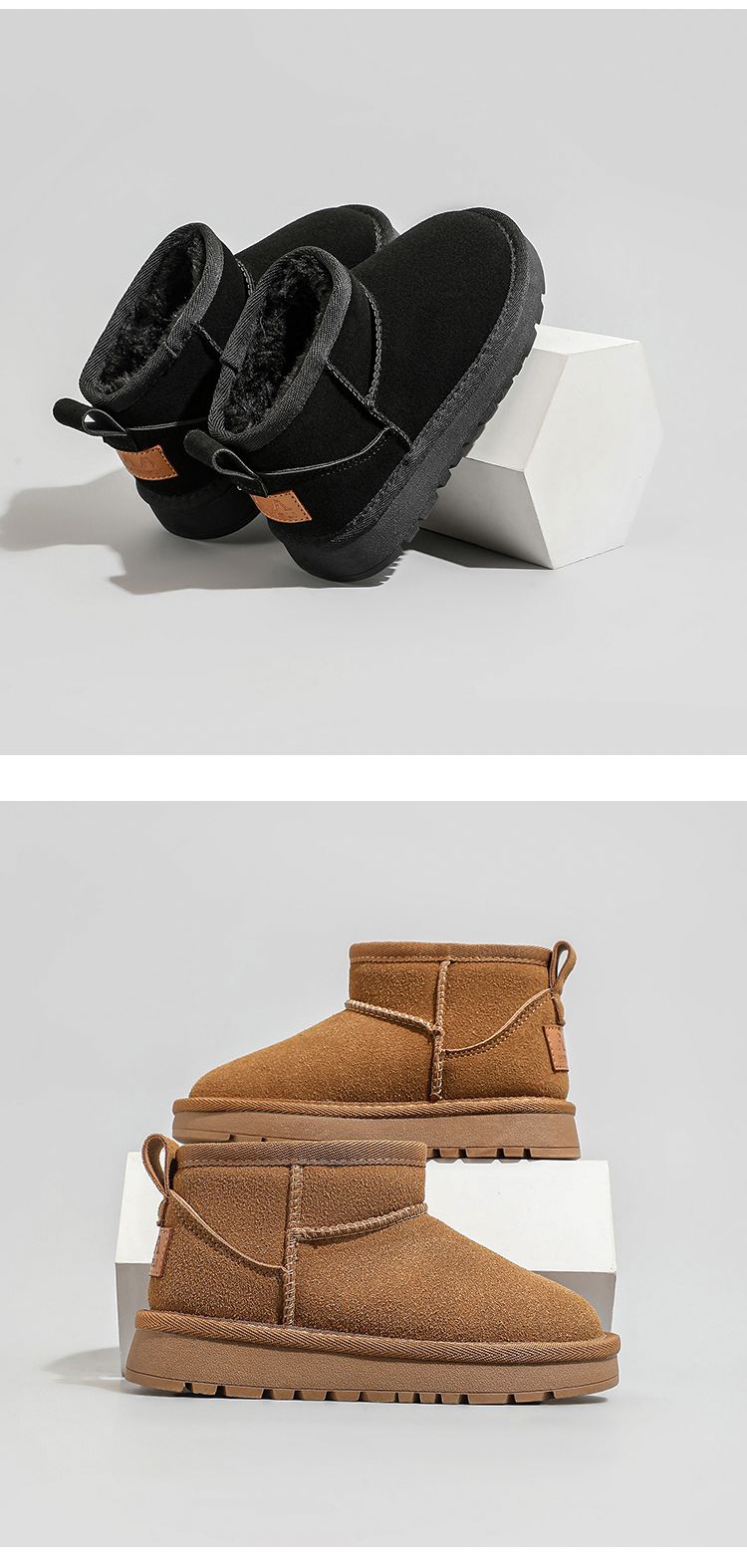 Koreanske barnesko i størrelse 26-41, snøstøvler, vinter, nye, tykke bomullssko for mellomstore og store barn._voghion.com